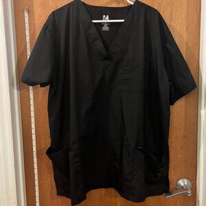 🐻Size 2X - Dagacci - Black Scrub Top